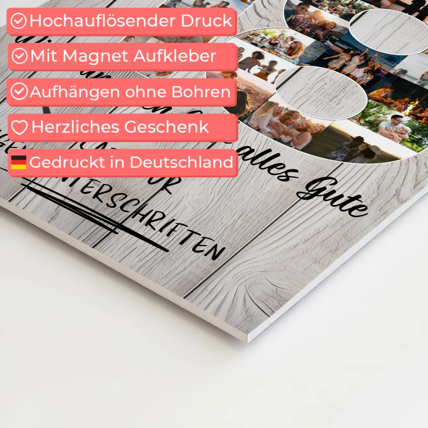 Magnetisches Fotoboard mit Unterschriften 18 Geburtstag Bruder Sohn