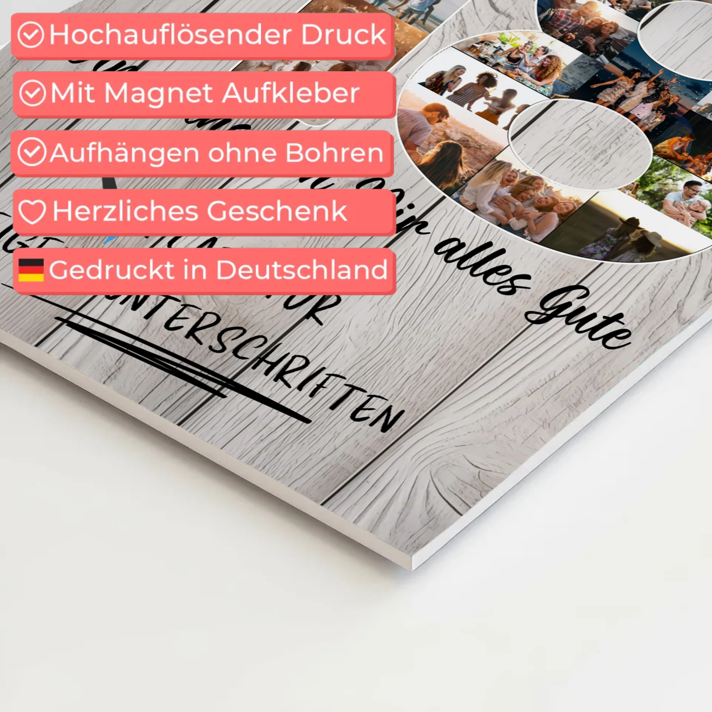 Magnetisches Fotoboard mit Unterschriften 18 Geburtstag Bruder Sohn