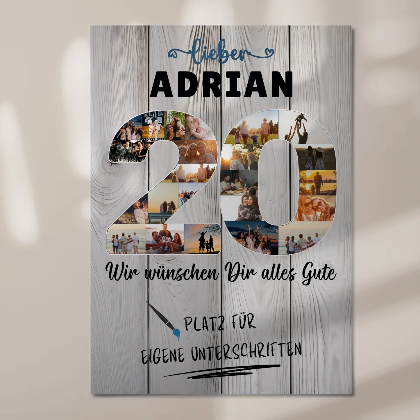 Magnet Poster mit Wunschtext 20 Geburtstag Bruder Sohn