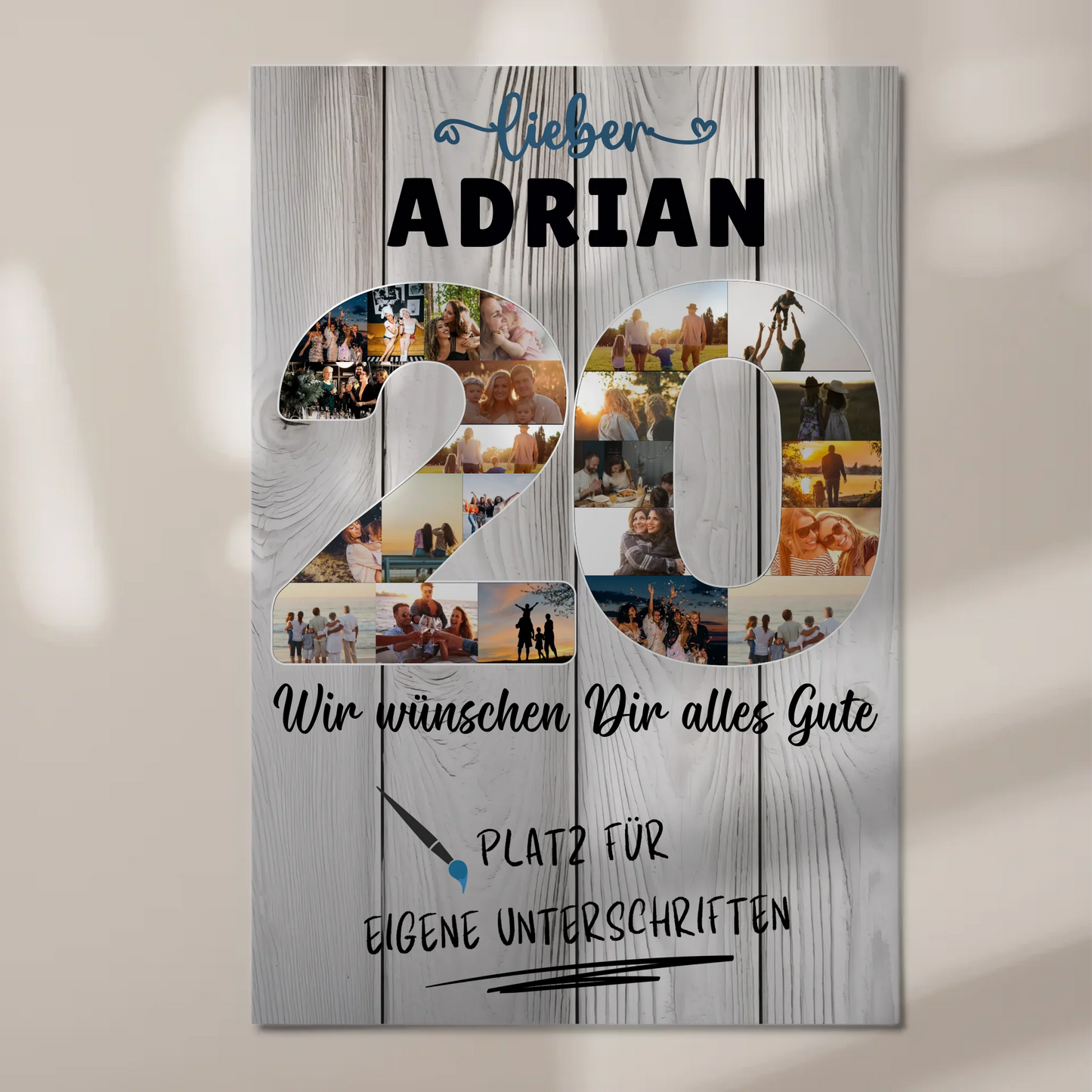 Magnet Poster mit Wunschtext 20 Geburtstag Bruder Sohn