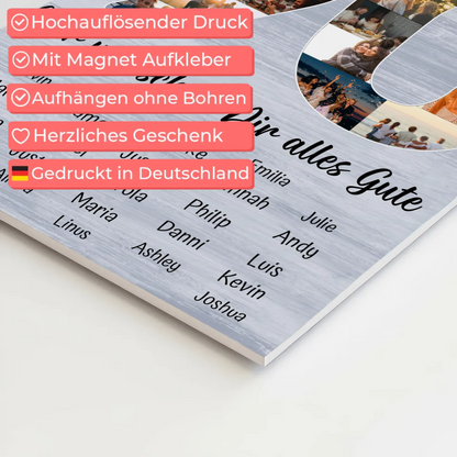 Magnet Wandbild mit Unterschriften 90 Geburtstag Königin