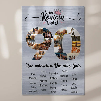 Magnet Wandbild mit Unterschriften 90 Geburtstag Königin