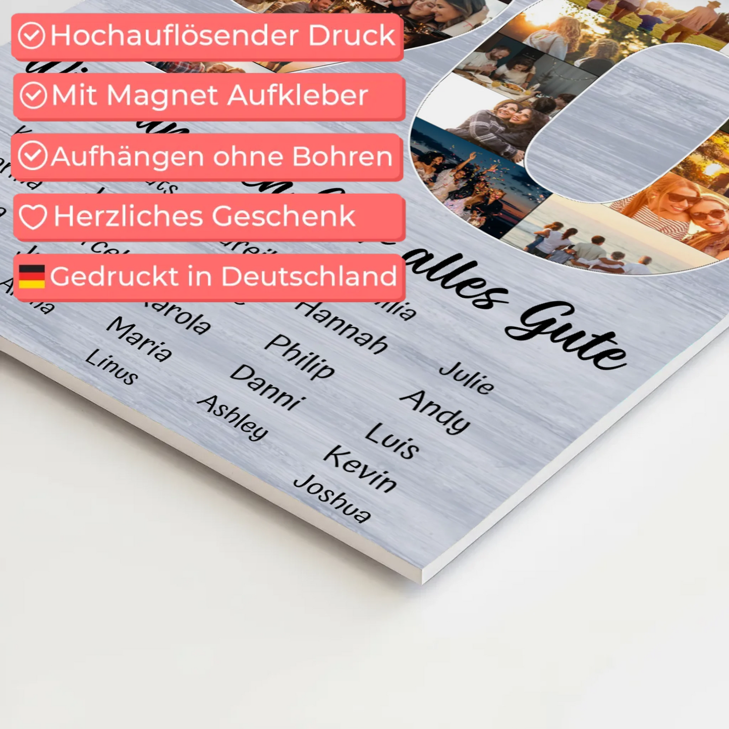 Magnet Wandbild mit Unterschriften 90 Geburtstag Königin