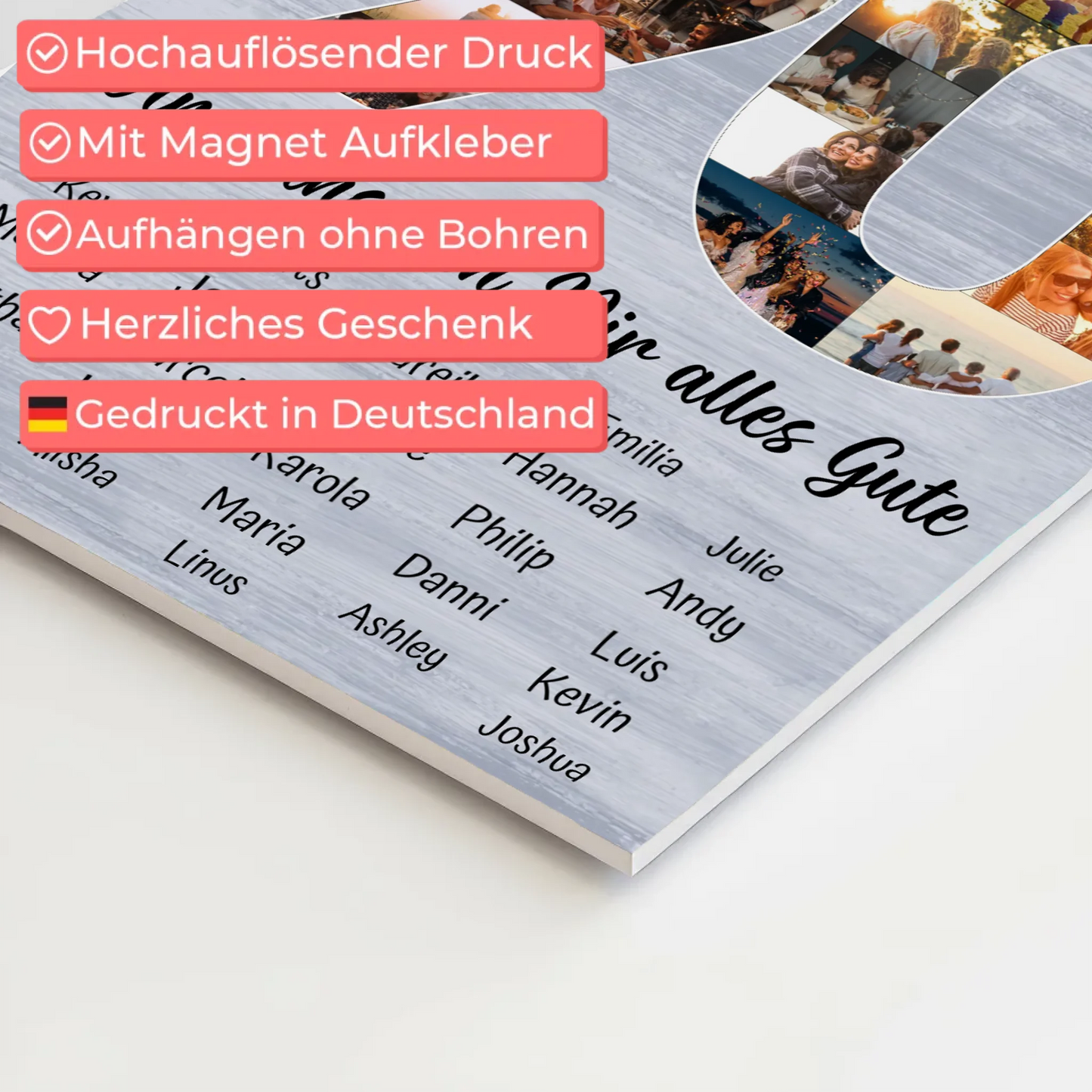 Magnet Wandbild mit Unterschriften 90 Geburtstag Königin