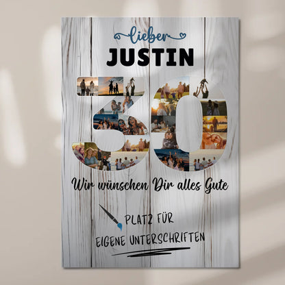 Magnet Wandbild mit Unterschriften 30 Geburtstag Papa Bruder