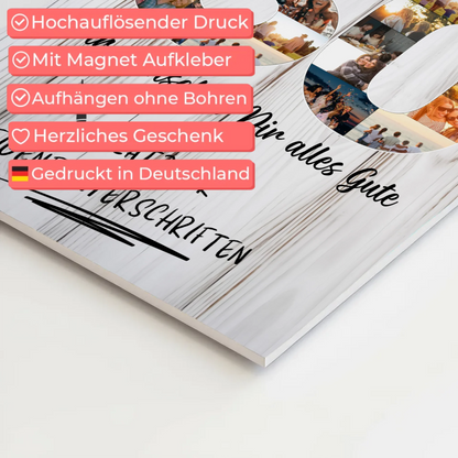 Magnet Wandbild mit Unterschriften 30 Geburtstag Papa Bruder