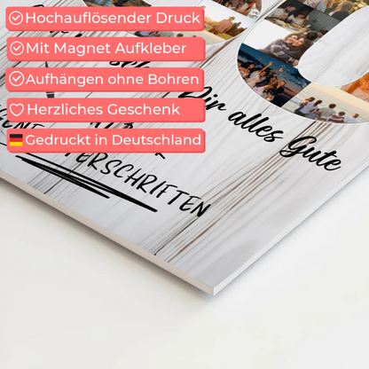 Magnet Wandbild mit Unterschriften 30 Geburtstag Papa Bruder