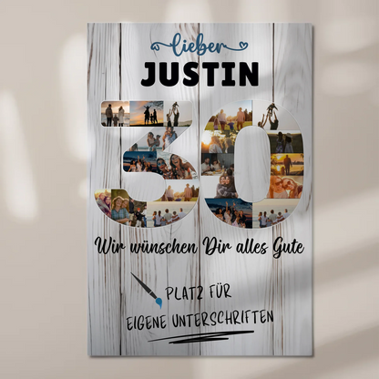 Magnet Wandbild mit Unterschriften 30 Geburtstag Papa Bruder
