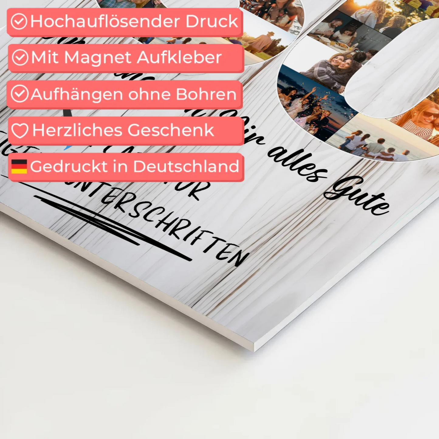 Magnet Wandbild mit Unterschriften 30 Geburtstag Papa Bruder