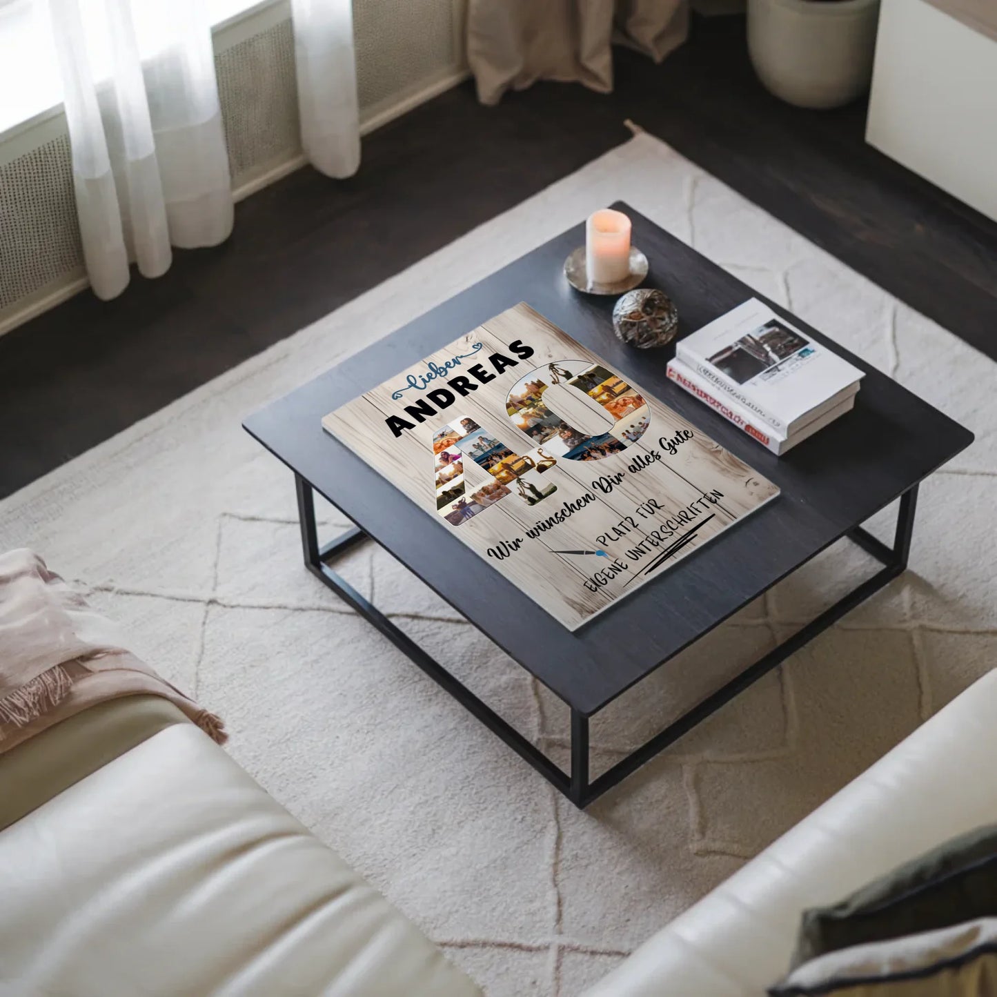 Magnetisches Fotoboard Poster mit Wunschtext 40 Geburtstag