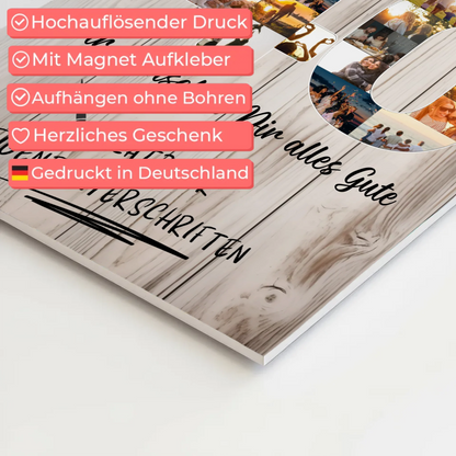 Magnetisches Fotoboard Poster mit Wunschtext 40 Geburtstag