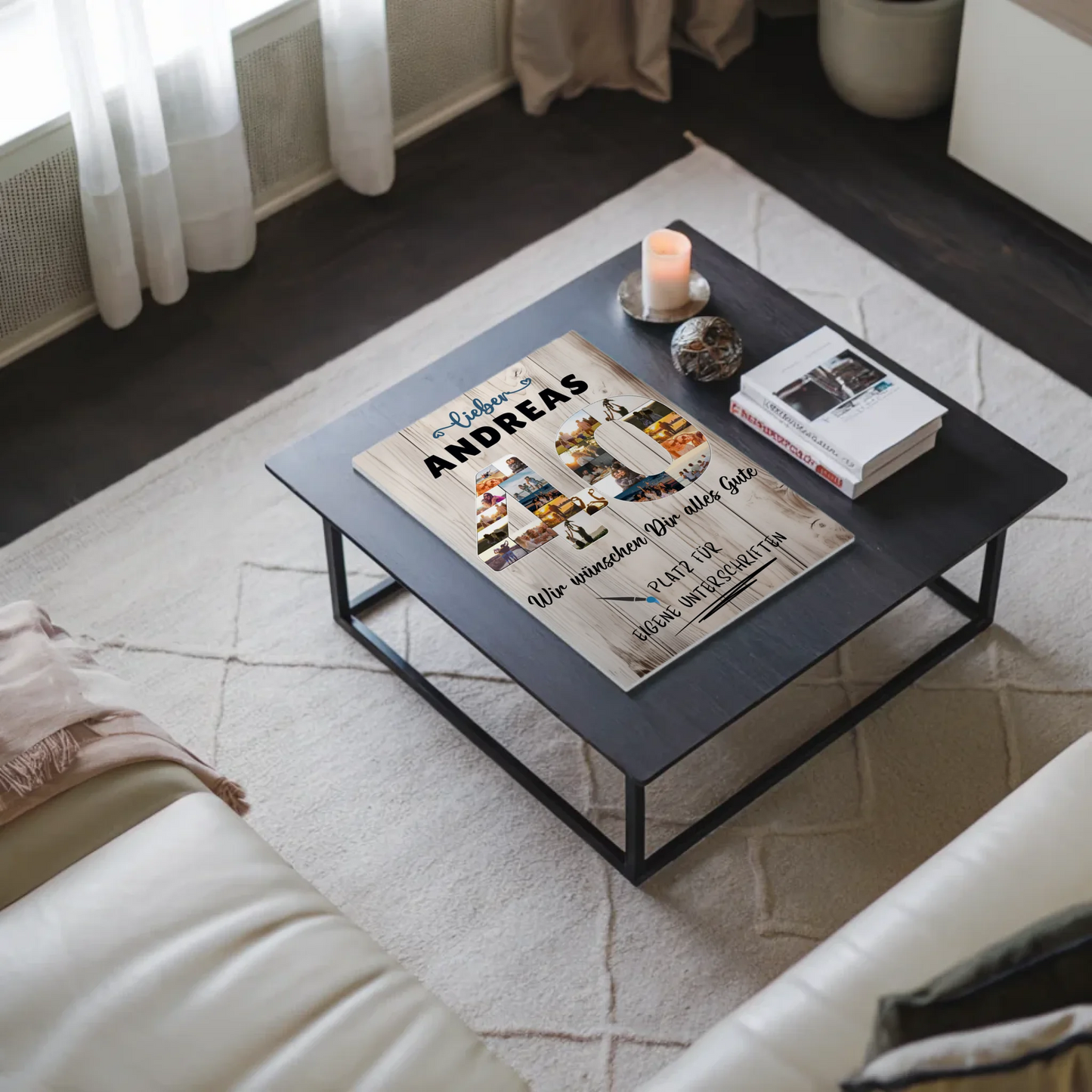 Magnetisches Fotoboard Poster mit Wunschtext 40 Geburtstag