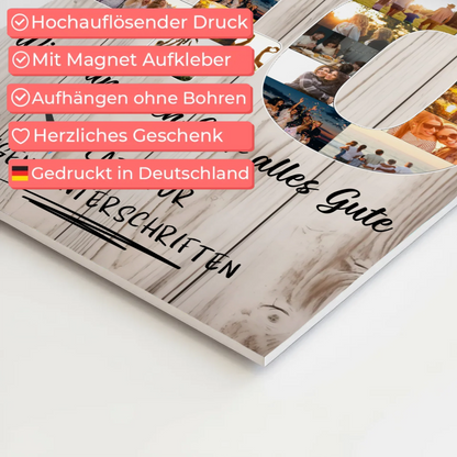 Magnetisches Fotoboard Poster mit Wunschtext 40 Geburtstag