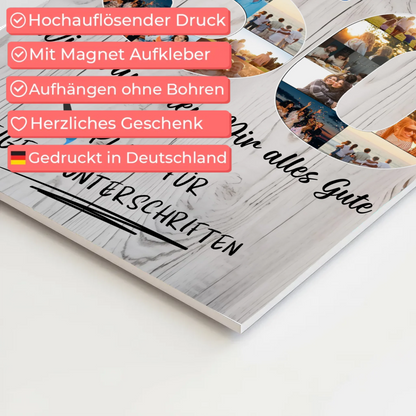 Fotoboard Magnet Poster mit Unterschriften 50 Geburtstag Papa Bruder