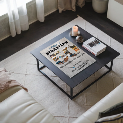 Fotoboard Magnet Poster mit Unterschriften 50 Geburtstag Papa Bruder