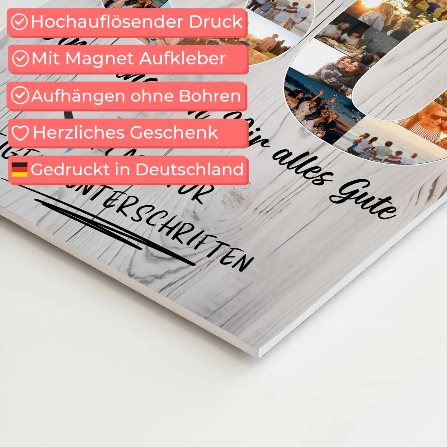 Fotoboard Magnet Poster mit Unterschriften 50 Geburtstag Papa Bruder