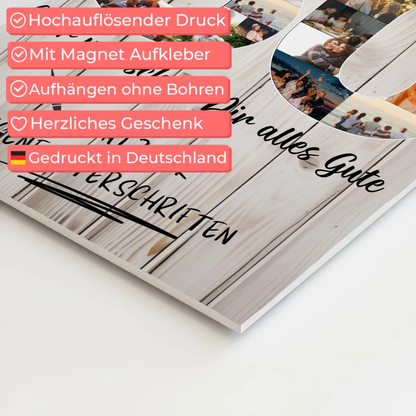 Fotoboard Poster magnetisch mit Wunschtext 60 Geburtstag