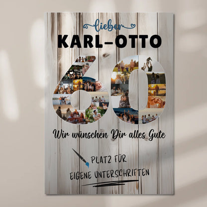 Fotoboard Poster magnetisch mit Wunschtext 60 Geburtstag
