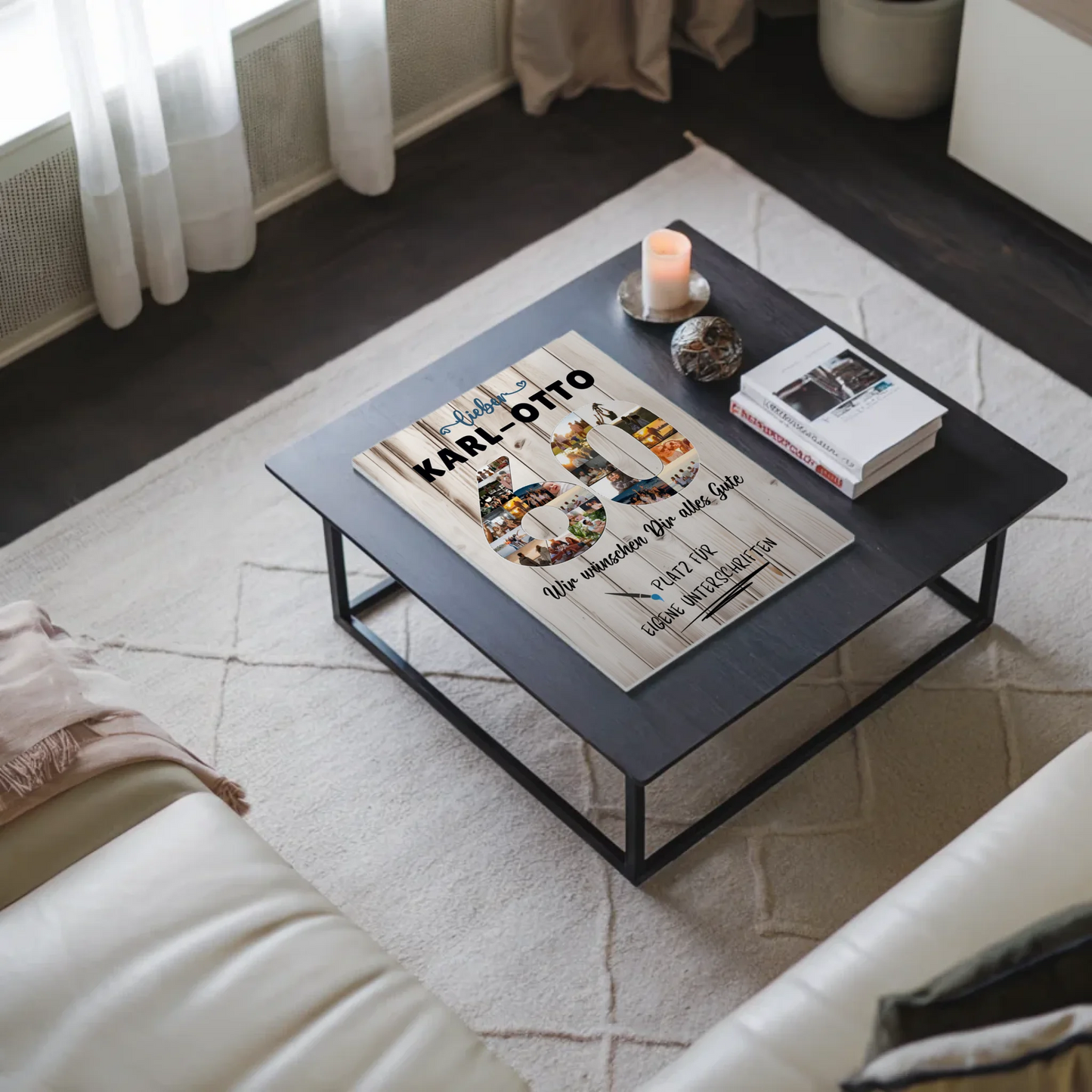 Fotoboard Poster magnetisch mit Wunschtext 60 Geburtstag