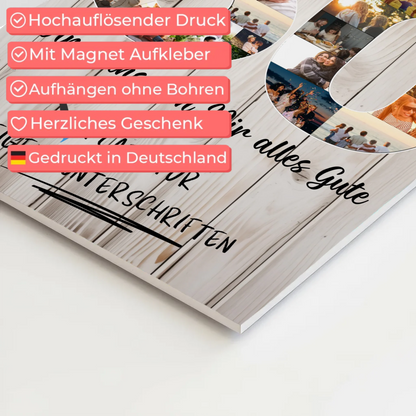 Fotoboard Poster magnetisch mit Wunschtext 60 Geburtstag