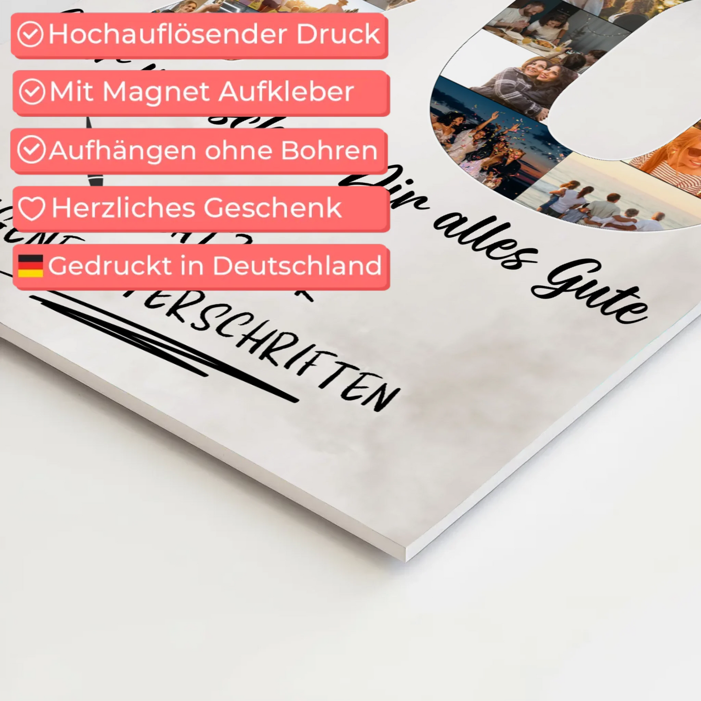 Magnetisches Fotoboard mit Unterschriften 70 Geburtstag Opa Papa