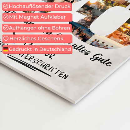 Magnetisches Fotoboard mit Unterschriften 70 Geburtstag Opa Papa