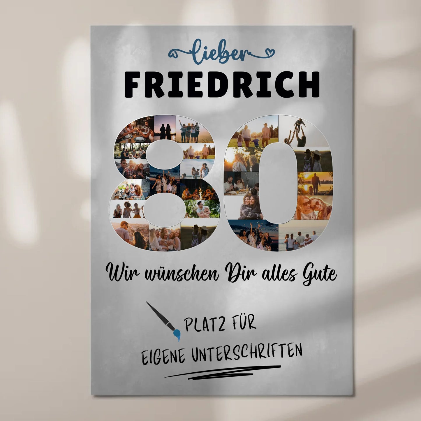 Magnet Poster mit Wunschtext 80 Geburtstag Opa Papa