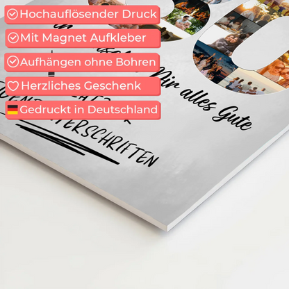 Magnet Poster mit Wunschtext 80 Geburtstag Opa Papa