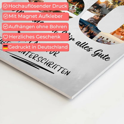 Magnet Poster mit Wunschtext 80 Geburtstag Opa Papa