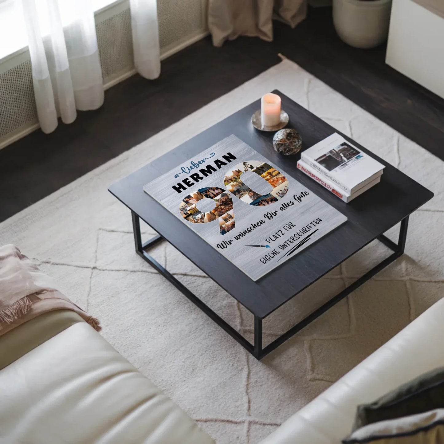 Magnet Wandbild mit Unterschriften 90 Geburtstag Opa Papa