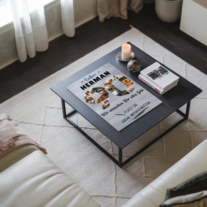 Magnet Wandbild mit Unterschriften 90 Geburtstag Opa Papa