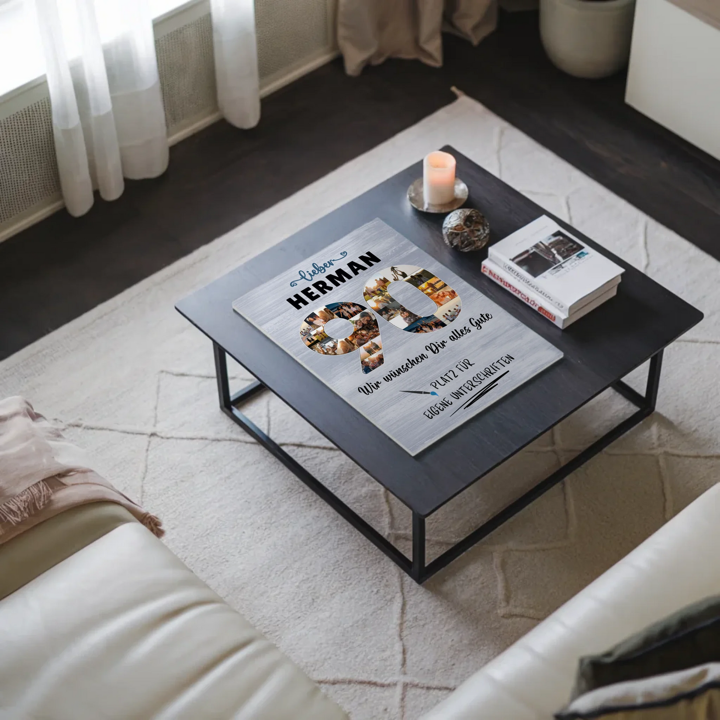 Magnet Wandbild mit Unterschriften 90 Geburtstag Opa Papa