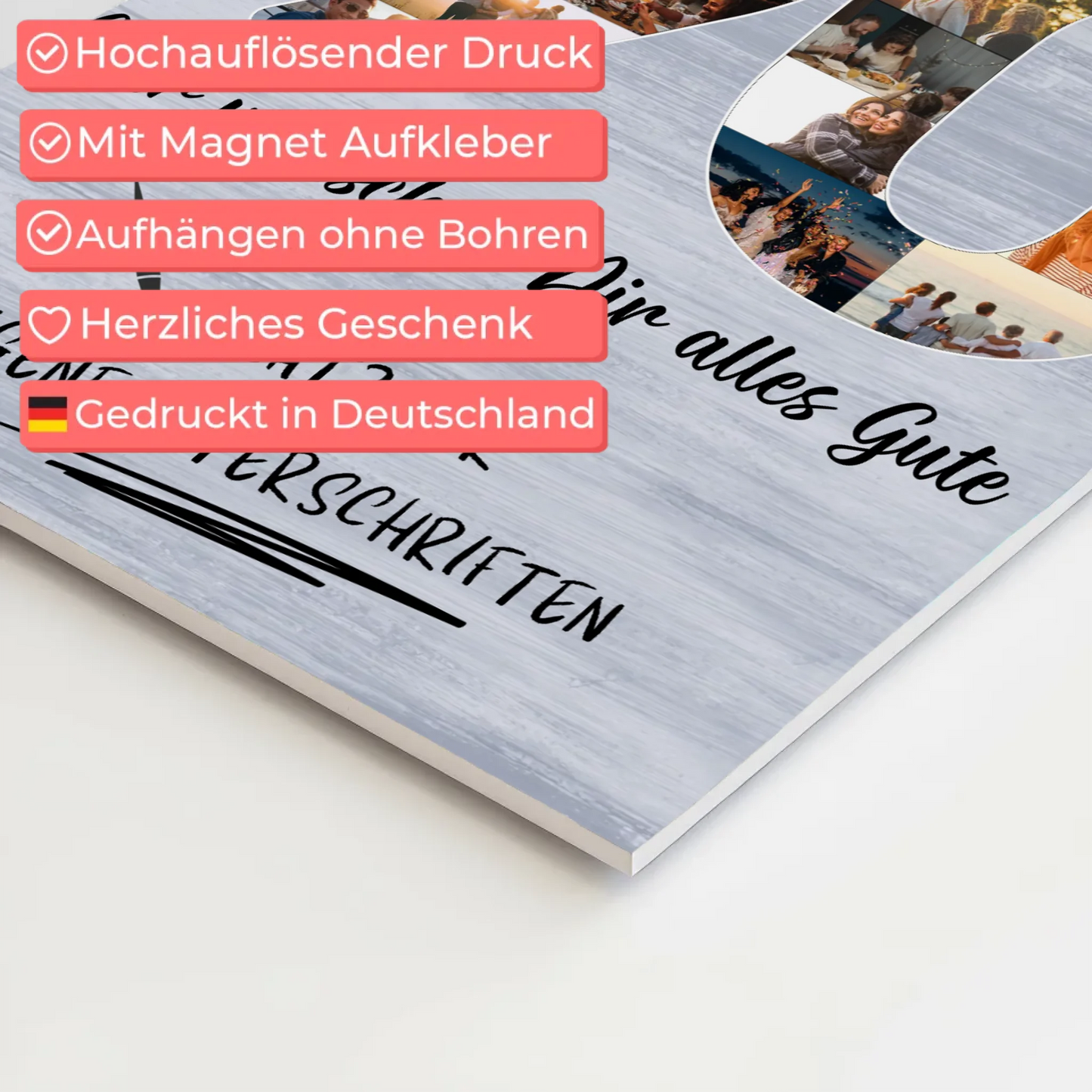 Magnet Wandbild mit Unterschriften 90 Geburtstag Opa Papa