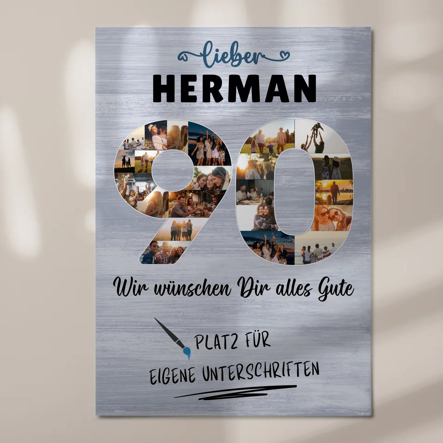 Magnet Wandbild mit Unterschriften 90 Geburtstag Opa Papa