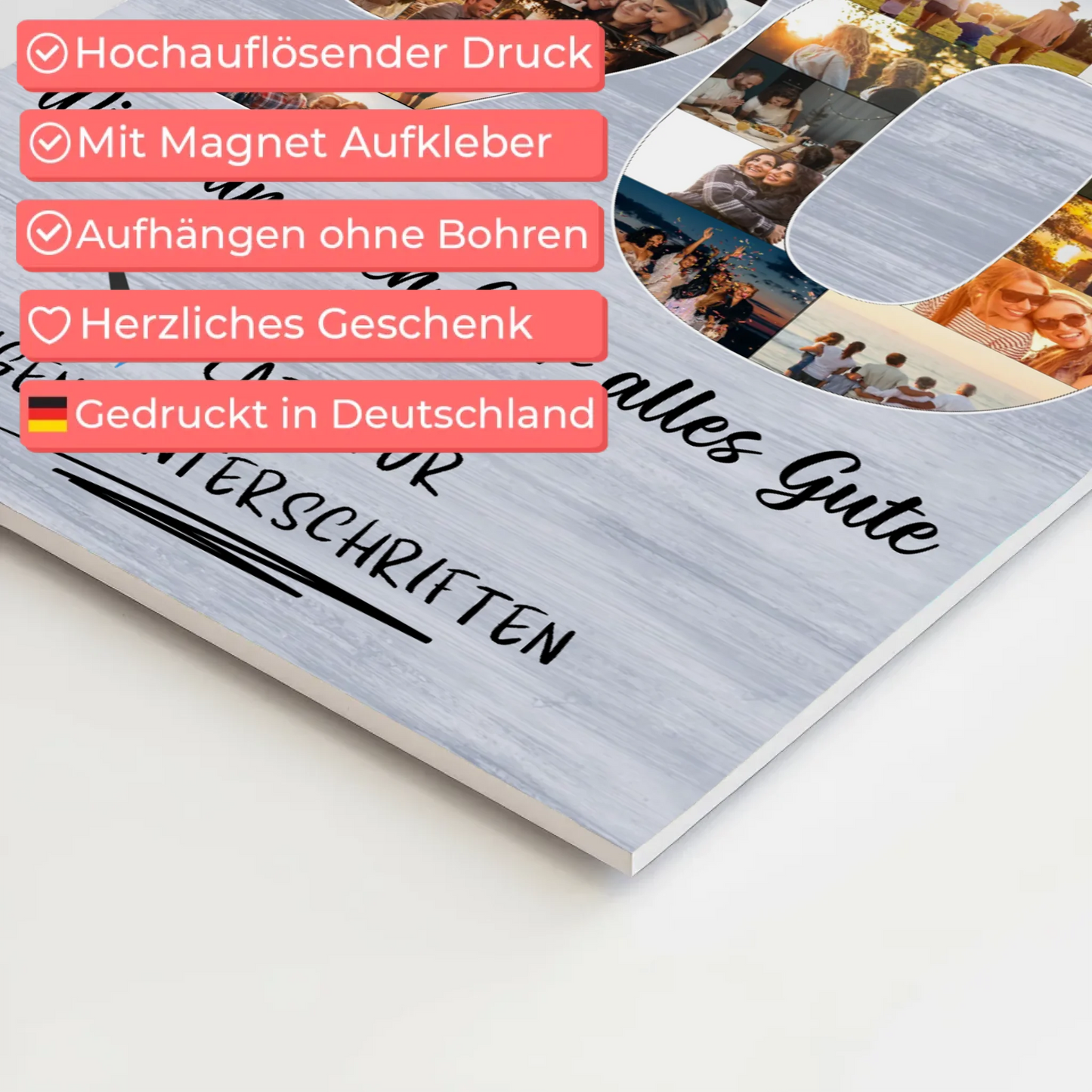 Magnet Wandbild mit Unterschriften 90 Geburtstag Opa Papa