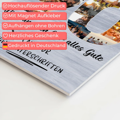 Magnet Wandbild mit Unterschriften 90 Geburtstag Opa Papa