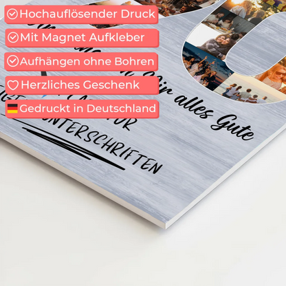 Magnet Wandbild mit Unterschriften 90 Geburtstag Opa Papa