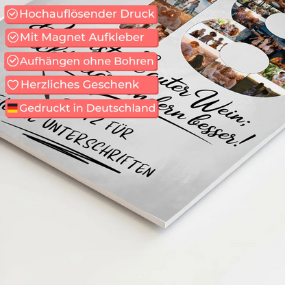 Magnetisches Fotoboard Poster mit Wunschtext und Namen