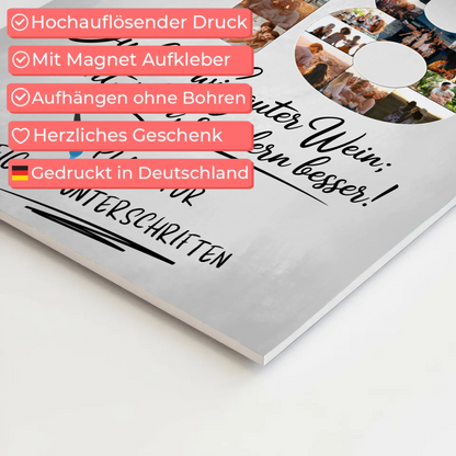Magnetisches Fotoboard Poster mit Wunschtext und Namen
