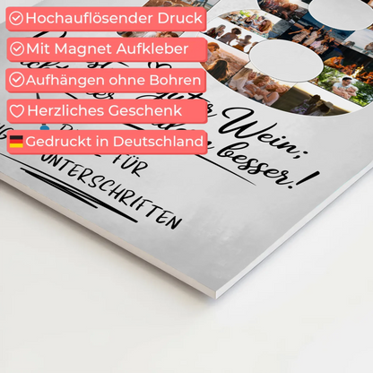 Magnetisches Fotoboard Poster mit Wunschtext und Namen