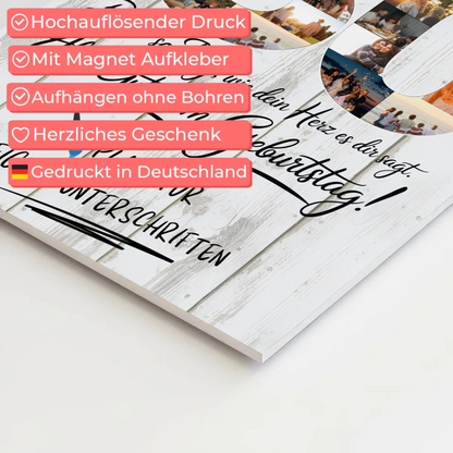 Fotoboard Poster magnetisch mit Wunschtext 30 Geburtstag