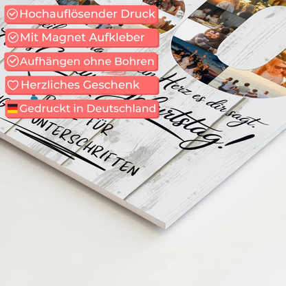 Fotoboard Poster magnetisch mit Wunschtext 30 Geburtstag