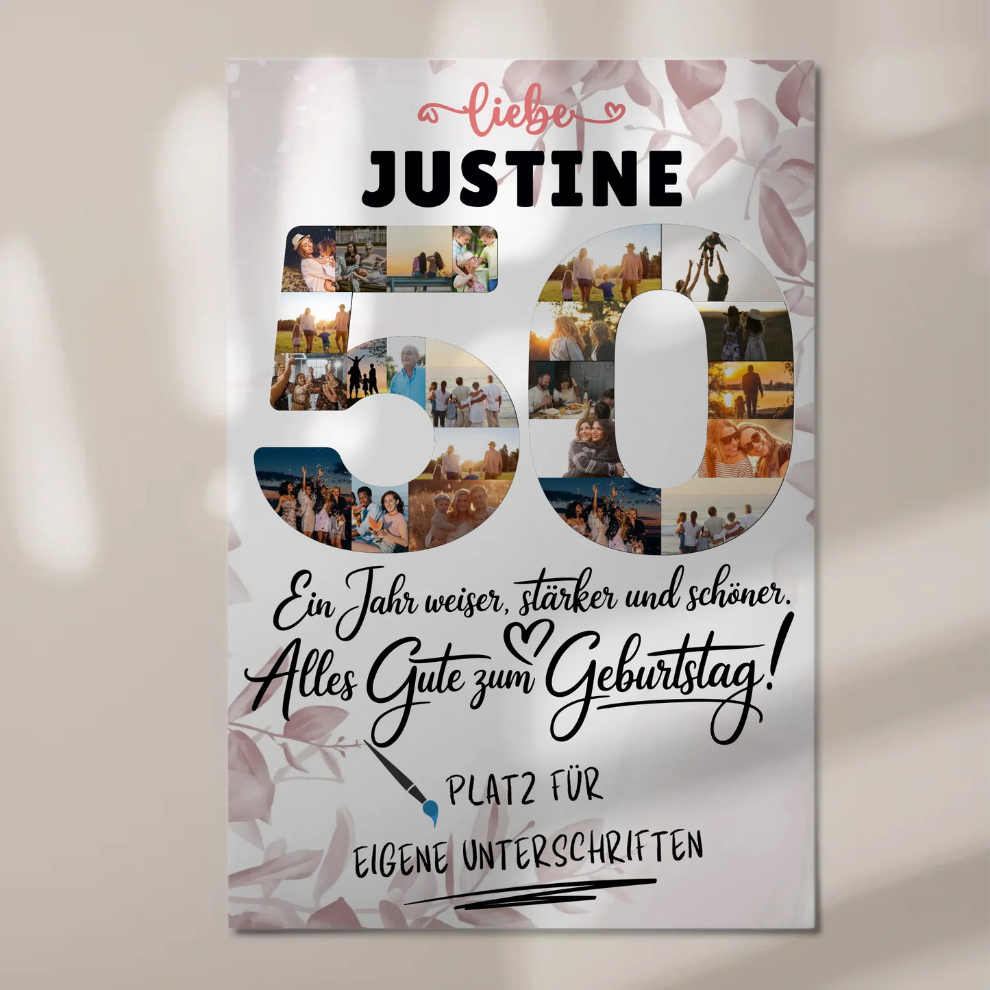 Magnet Poster mit Wunschtext und Fotos zum 50 Geburtstag