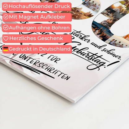 Magnet Poster mit Wunschtext und Fotos zum 50 Geburtstag