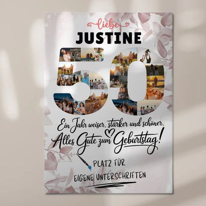 Magnet Poster mit Wunschtext und Fotos zum 50 Geburtstag
