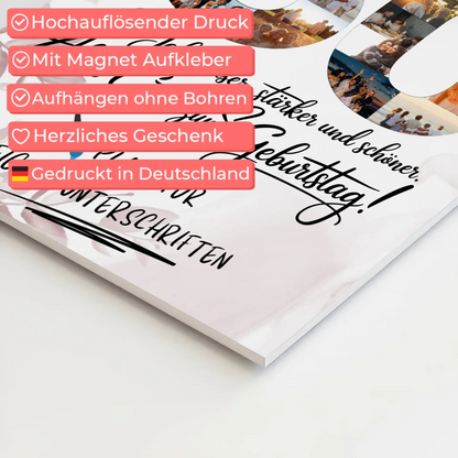 Magnet Poster mit Wunschtext und Fotos zum 50 Geburtstag