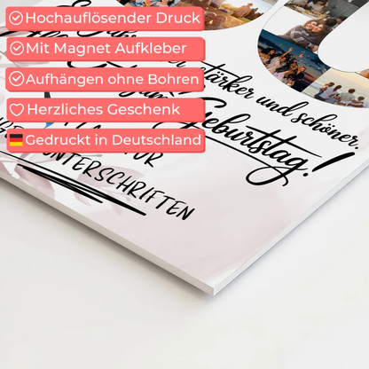 Magnet Poster mit Wunschtext und Fotos zum 50 Geburtstag