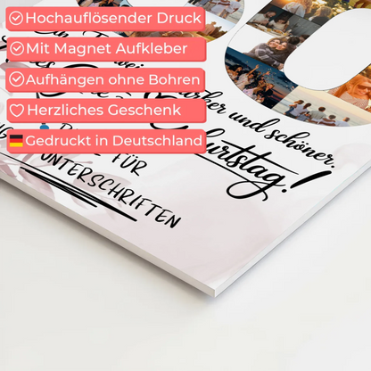 Magnet Poster mit Wunschtext und Fotos zum 50 Geburtstag