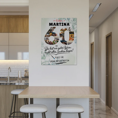 Magnet Wandbild mit Unterschriften 60 Geburtstag Fotos