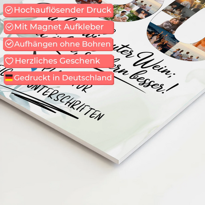 Magnet Wandbild mit Unterschriften 60 Geburtstag Fotos